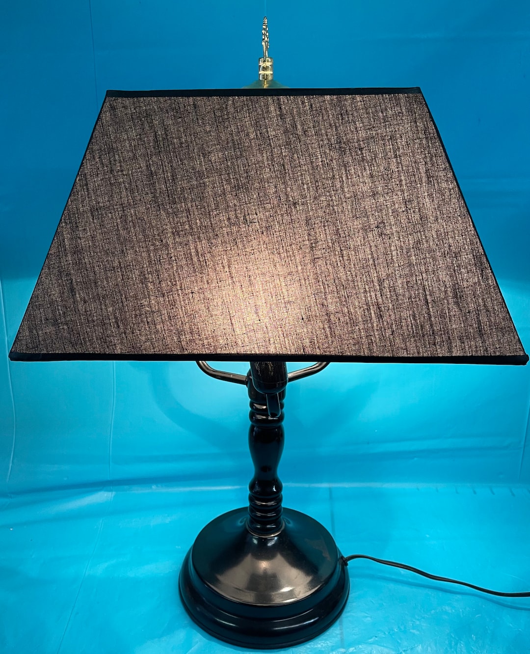 Touch on Table Lamp With Black Base/black Shade Etsy