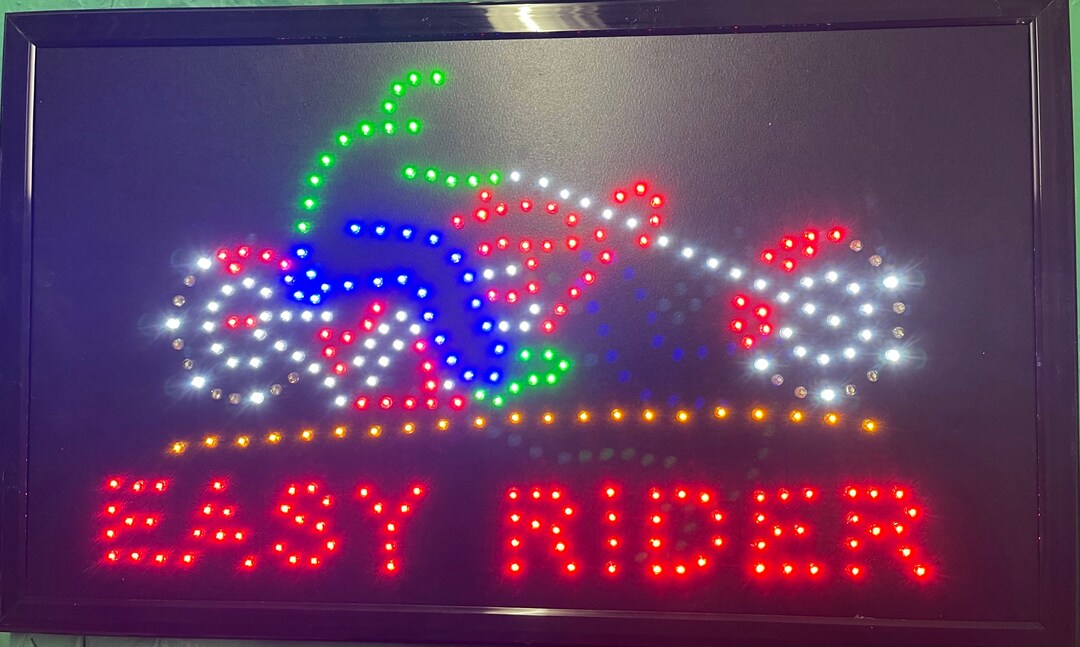 Eyelets Rider Sign Easy Rider Led Sign Window Sign Bussiness Sign Store Sign Smoke Seasy ...