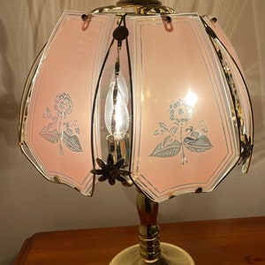 2 Pcs Fantasy design touch on table lamp pink rose flower