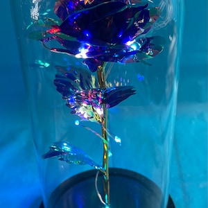 Ewige Rose LED-Licht,Ewige Rose in Glaskuppel,Geschenk für sie,Geburtstag /Hochzeitsgeschenk Jahrestagsgeschenk,Innendekoration,Valentinsgeschenk