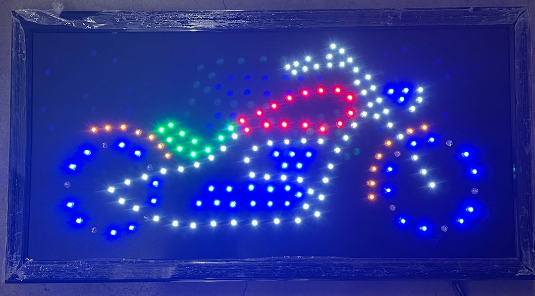 Haley Led Sign Motorcycle LED Sign: Hailey Business Window Decor (20