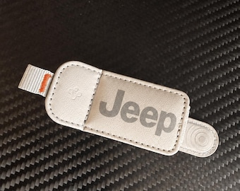 Jeep Wrangler Magnetic Sunglass Holder Clips, Faux Leather 2-Pack Mopar Duck JK JKU JL cj