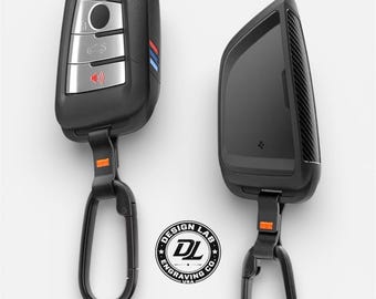 BMW Key Fob Cover – Compatible with M2 M3 M4 M5 M6 M7 & 2/3/5/6/7/8-Series Smart Keys, Carbon Look Protective Case, Gift for BMW Owners