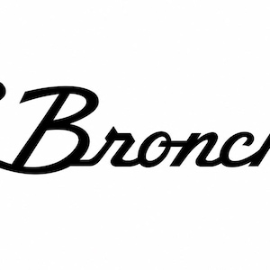 May include: A black graphic logo featuring a silhouette of a bucking horse positioned to the left of the word Bronchoe written in a stylized, cursive, black font against a plain white background.