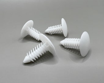 Tapones para orificios del parachoques del coche. Tapones para orificios de la matrícula. Juego de 4. Blanco.