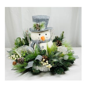 Christmas Centerpiece Snowman, Holiday Centerpiece, Christmas Table Centerpiece, Winter Centerpiece, Christmas Arrangement