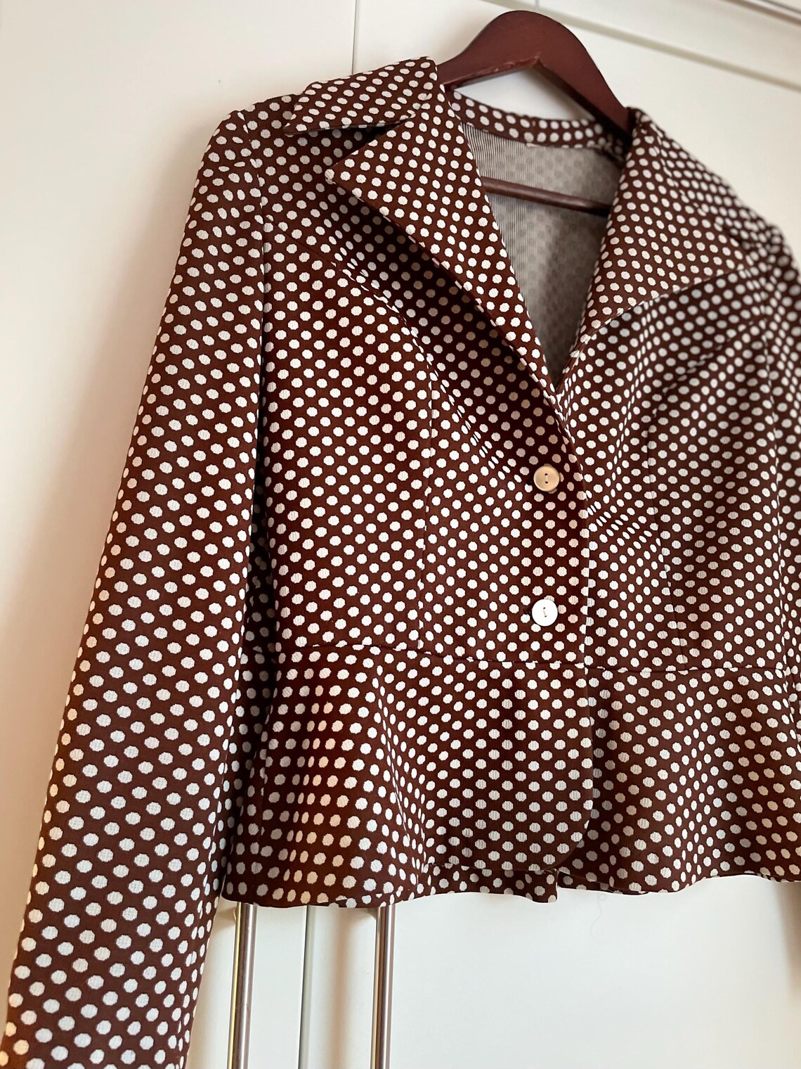 Vintage Blazer Jacket | Brown White, foto 1 di 5