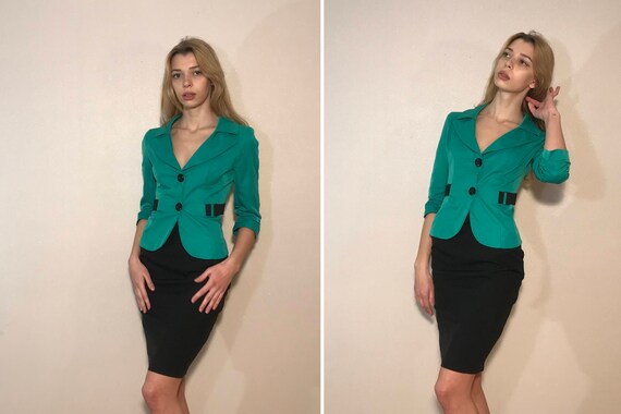 y2k Gold-Coloured Blazer| Vintage Oversized Women's Blazer| Minimalist Linen Blend Jacket
