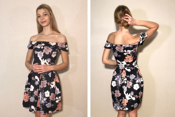 Off Shoulder  Dress Floral Summer Romantic Cute B… - image 1