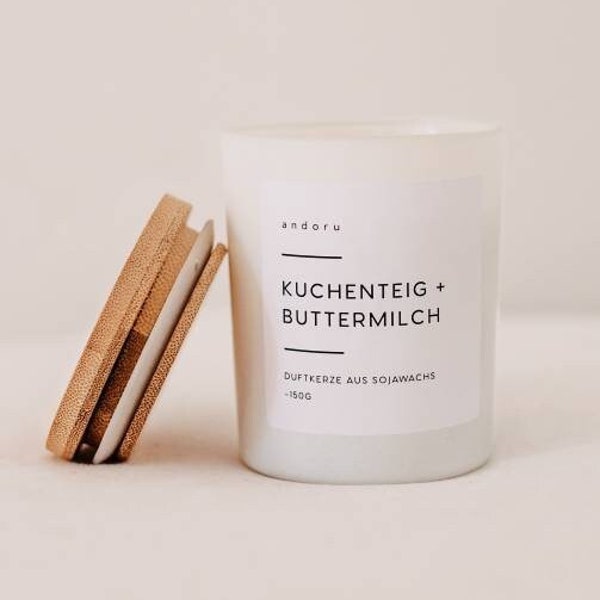 Duftkerze Geschenk - Kuchenteig + Buttermilch | Sojakerze