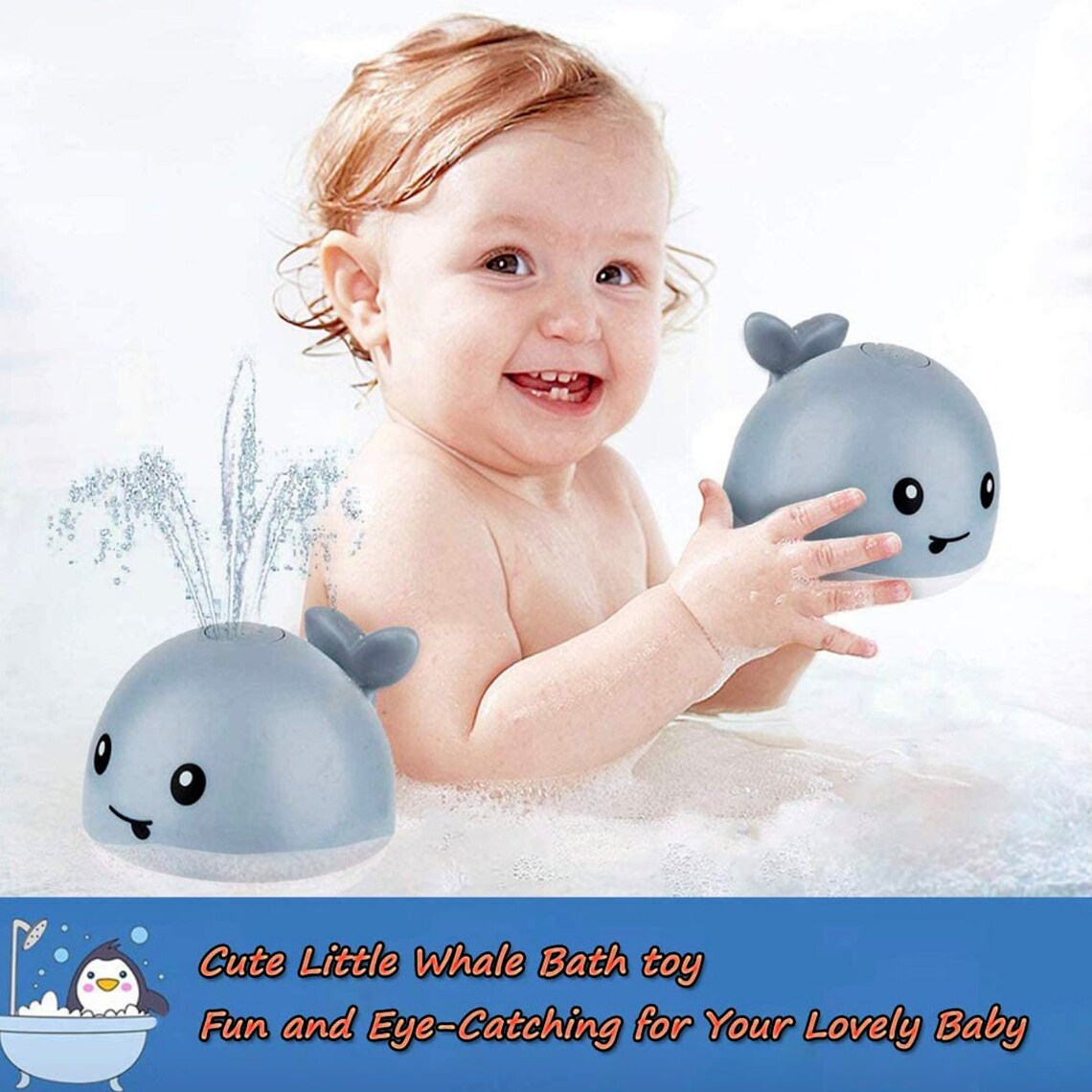 2 Baby Whale Bath Toys for Toddlers Auto Water Spray Toy with Etsy