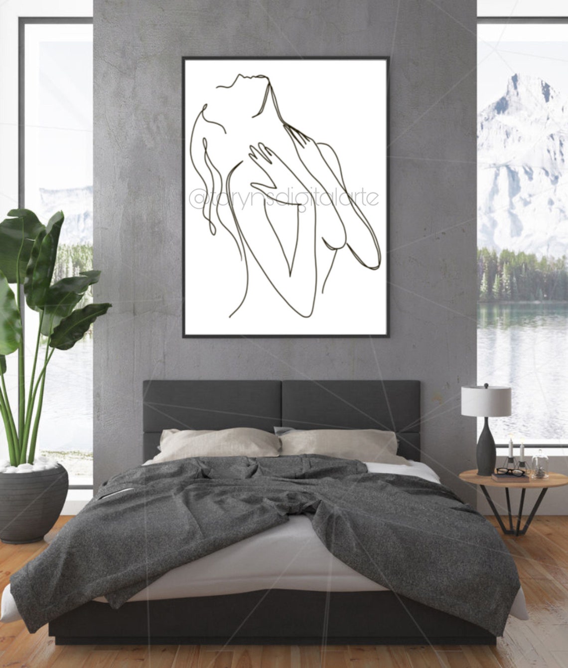Line Art Prints Home Decor Line Drawing Printable Art Etsy