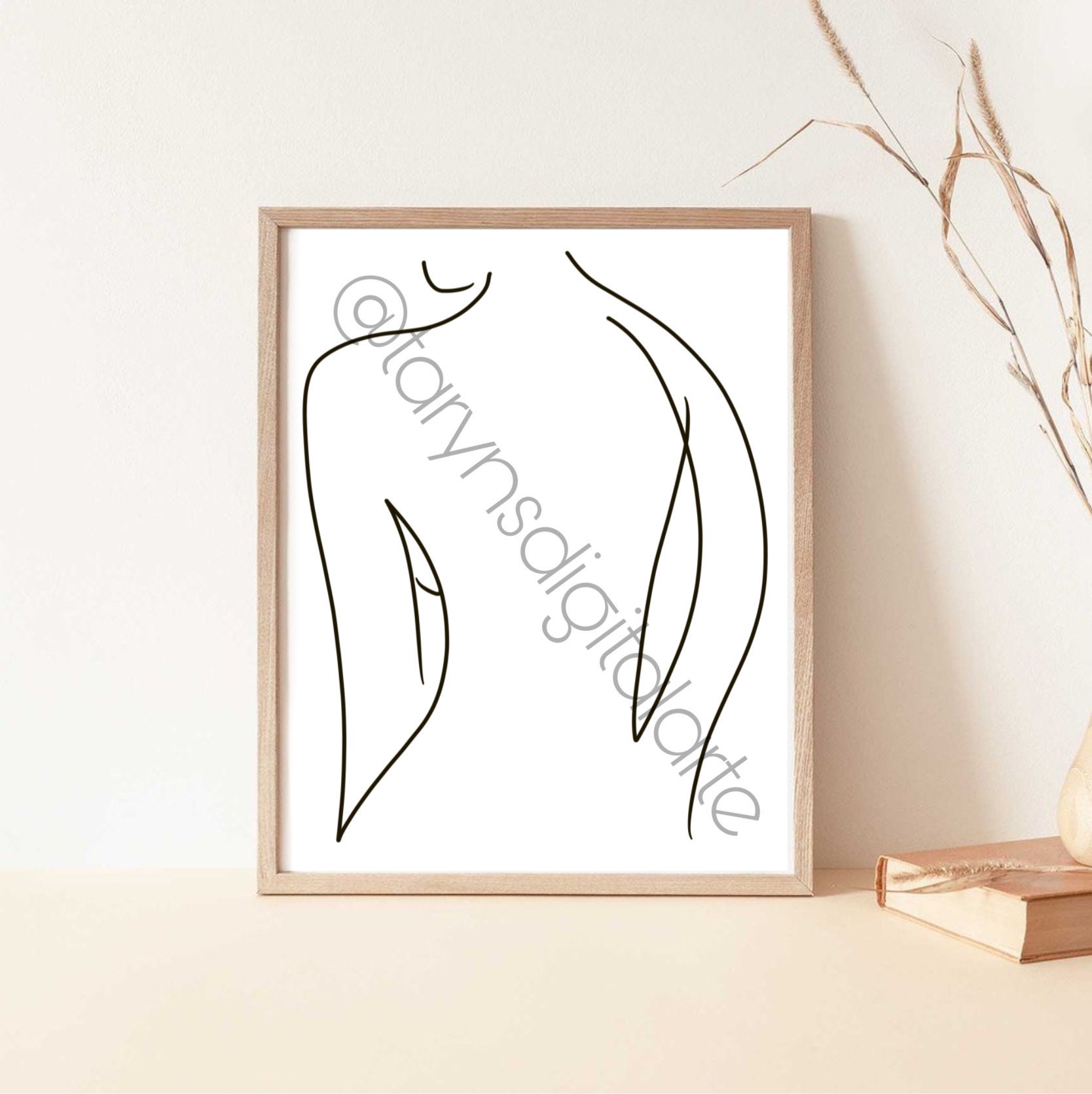 Line art prints home decor line drawing printable art Etsy