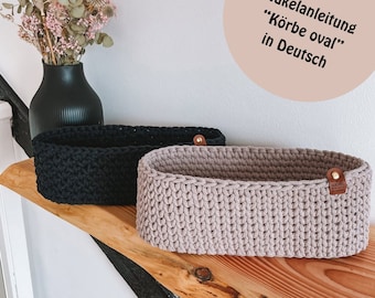 PDF crochet pattern oval basket in German