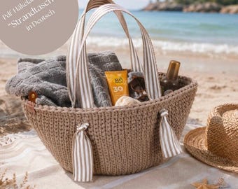 PDF crochet pattern for a beach bag/shopping bag