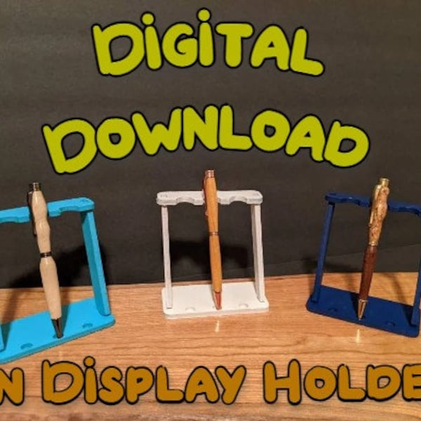 Pen Display Stand, Woodworking Pen Turner Display Stand, Pen Holder - PNG/G-code/settings/SVG Included.