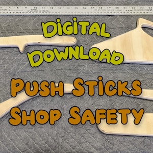 Combo Pack - Houtbewerking Push Stick / Push Block Set voor CNC - PNG / G-code / instellingen / SVG inbegrepen. Zaaggreep Duwblok, Overhang Handvat