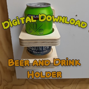 DIGITAL CNC FILES for Workshop Beer Caddy, Drink Holder, Workshop Bottle Holder, Can Holder. Mounted. Shop Organization