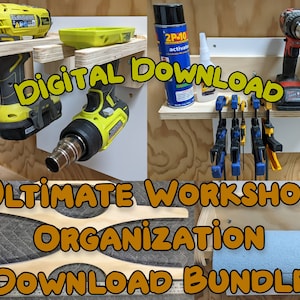 Ultimate Shop Organization / Tool Bundle - DIGITAL CNC download (svg, png, etc) - Corner Miter Clamps, Tool Hangers, Push Sticks and MORE!!!