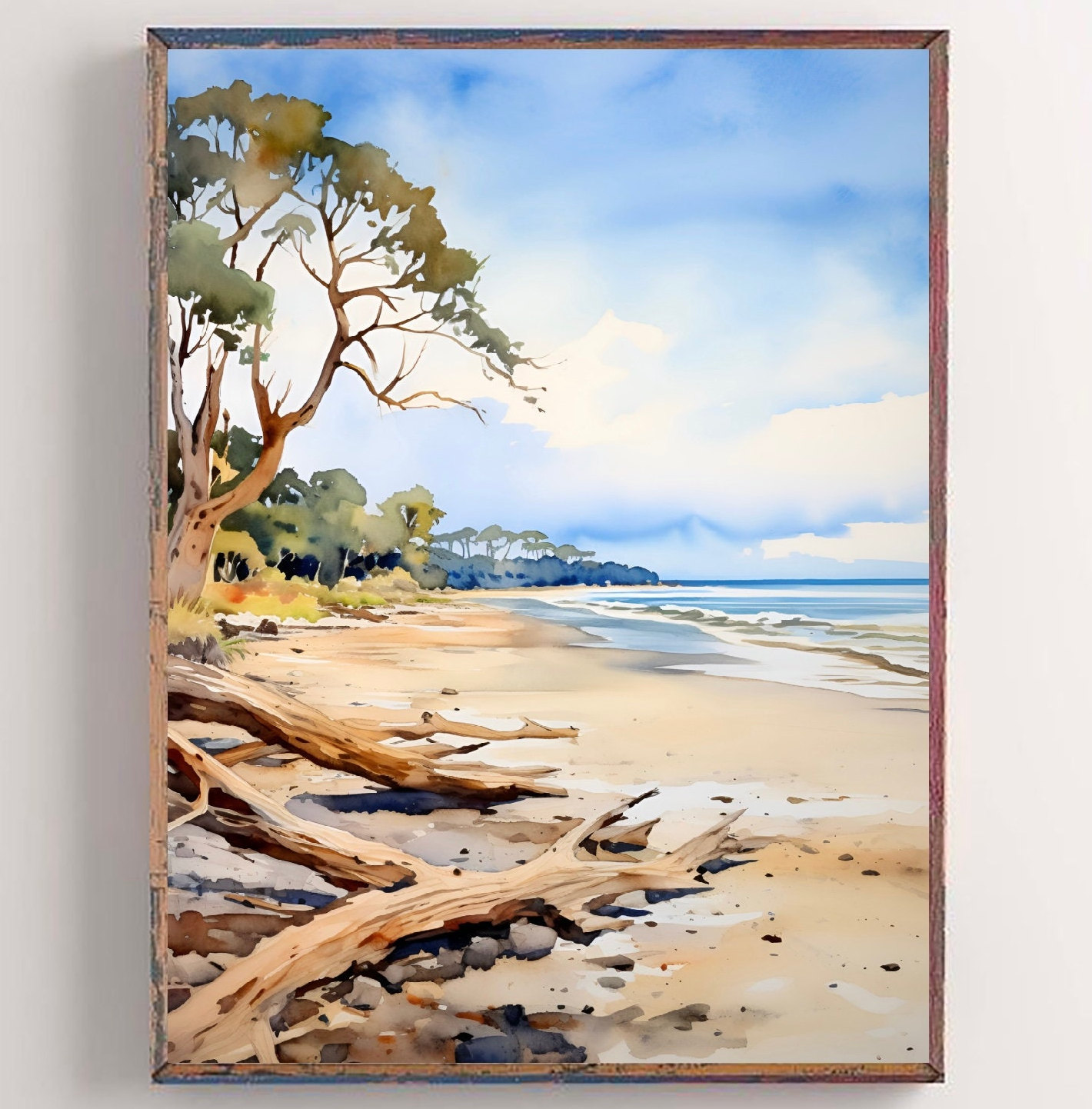 油彩画「ジェラジカ運河にかかっている橋」Vellani Marchi Jekyll Island Painting Georgia Watercolor Print Driftwood Beach