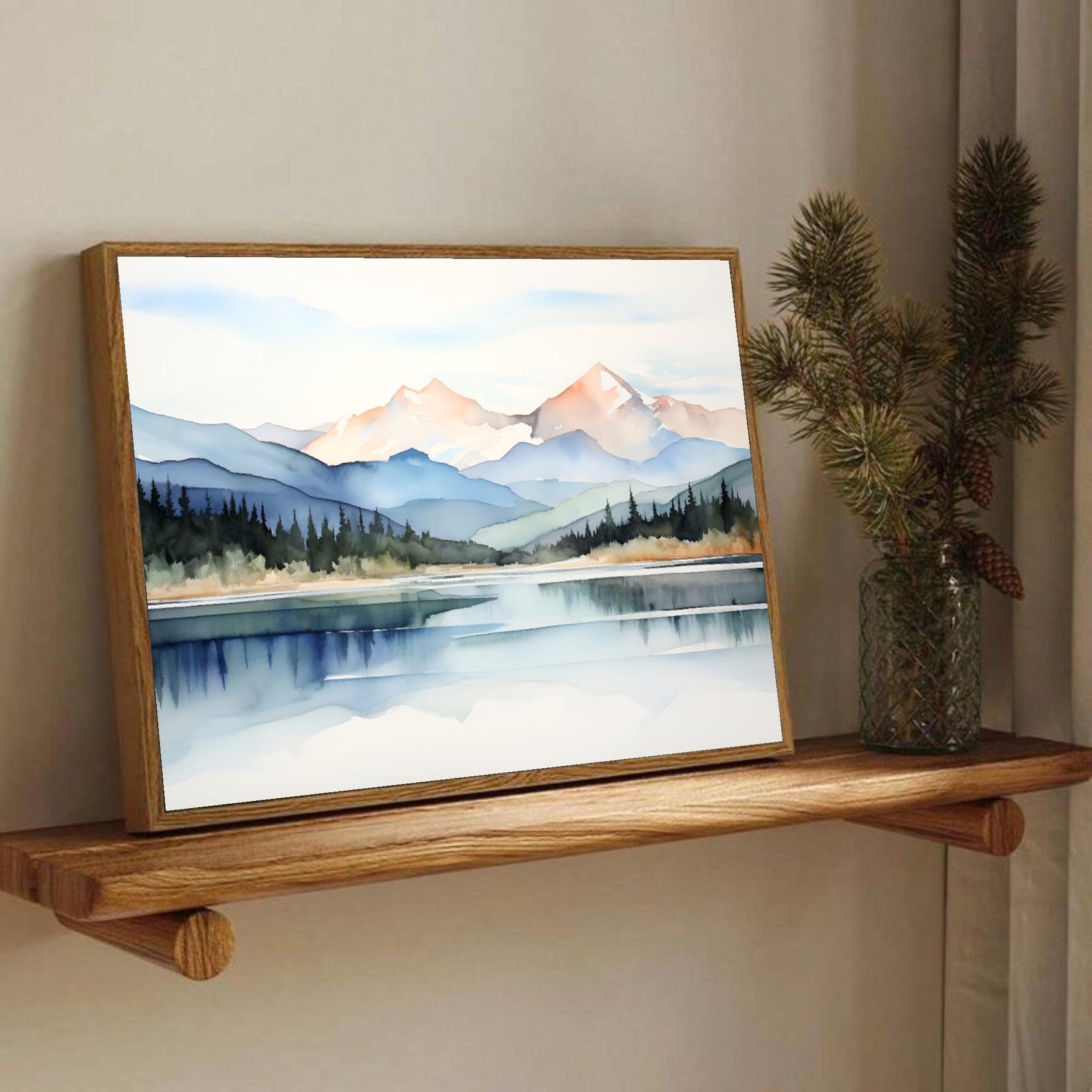 Grand Lake Wall Art Rocky Mountains Painting Colorado Watercolor Print ...