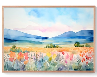 Blue Ridge Painting Blue Ridge Mountains Art Appalachian Mountain Trail Watercolor Art Print Landscape Wall Art North Carolina Art