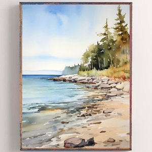 Lake Erie Watercolor Print: Ohio Coastal Wall Art