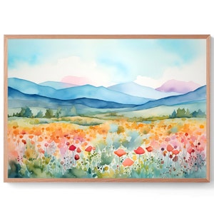 Clingmans Dome Painting Great Smoky Mountains Art Panoramic Mountain Watercolor Art Print Landscape Wall Art North Carolina Art