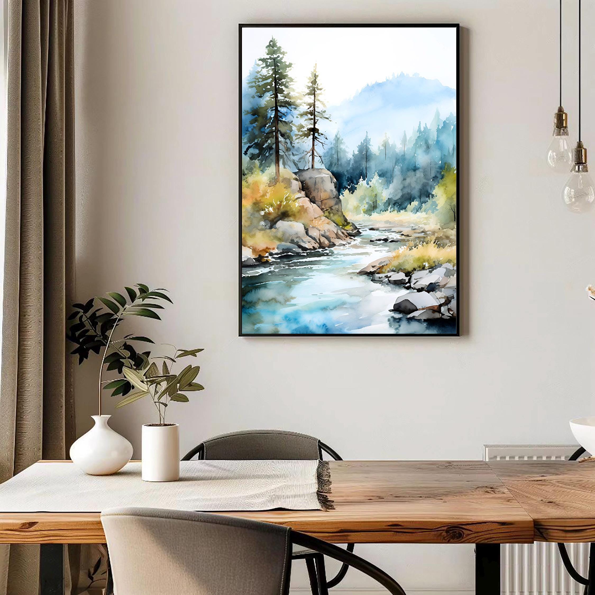 Black Hills Landscape Watercolor Print – South Dakota Nature Wall
