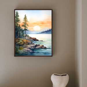 Bear River Painting Idaho Mountain Landscape Watercolor Art Print ...