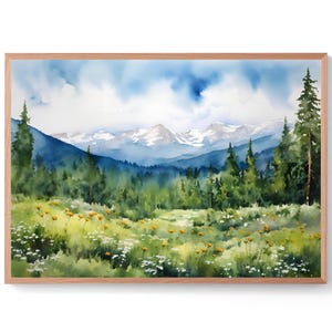 Cheaha Mountain Painting Alabama Watercolor Art Print Appalachian Mountains Landscape Wall Art Mountain Forest Print Alabama Travel Poster