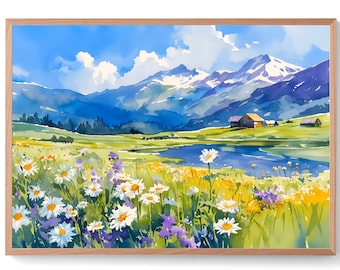 Giovanni Segantini : Spring in the Alps (1897) - Giclee Fine Art