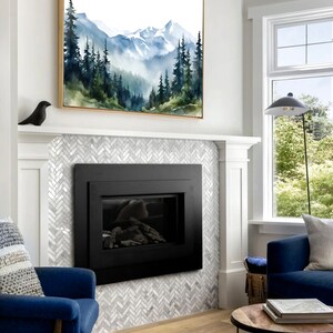North Carolina Mountain Art Print Pine Trees Watercolor Painting Mount Mitchell State Park Evergreen Forest Poster Misty Minimalist Wall Art image 9