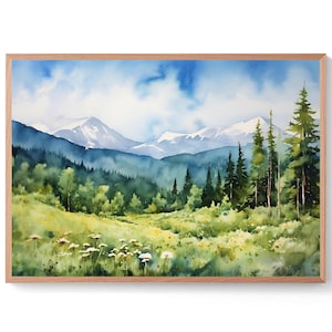 Mount Saint Elias Print Alaska Wall Art Landscape Watercolor Painting Alaska Nature Prints Mountain Scenic Art Giclee Print