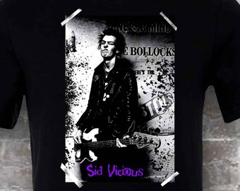 Sid Vicious T-shirt, punkrockshirt, punk eind jaren 70, t-shirt jaren 80, Sex Pistols-shirt, retro jaren 80, punkt-shirt punk