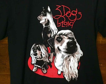 4 Non Blondes shirt, Dogs T shirt, Classic Rock T-shirt Dog Lover shirt, Doberman, Dachshund, Beagle, Soft 52/48 Airlume Combed Cotton/Poly