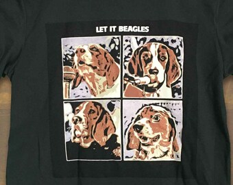 Beatles Shirt as Beagles, Let It Be 60s album cover, dog lover t-shirt, Paul McCartney John Lennon, Boho Hippie shirt, Beatles Shirt