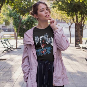Fashionable girl wearing the T-Shirt with the Depeche Mode design.