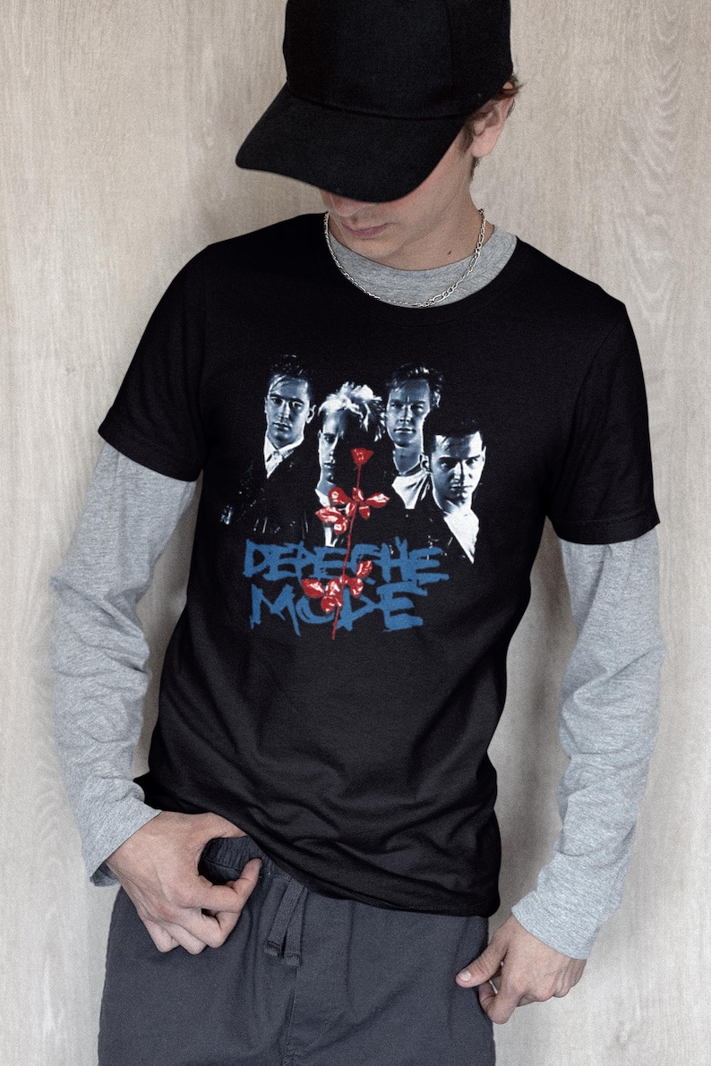Young guy sporting the T-Shirt with the Depeche Mode design.