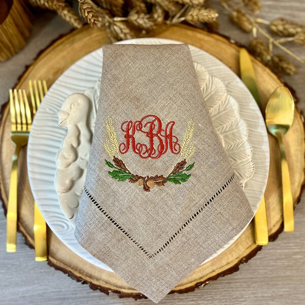 Monogrammed Napkins Etsy