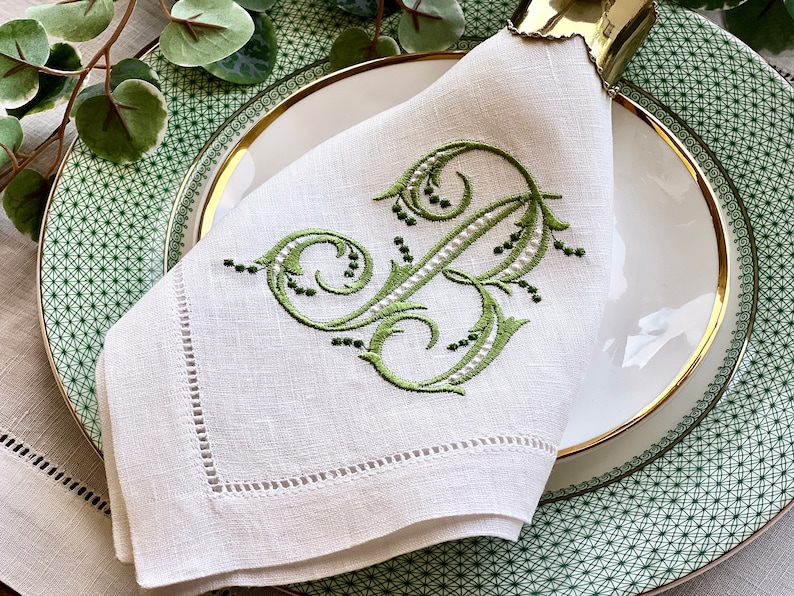 Monogrammed Linen Dinner Napkins (set of 4)