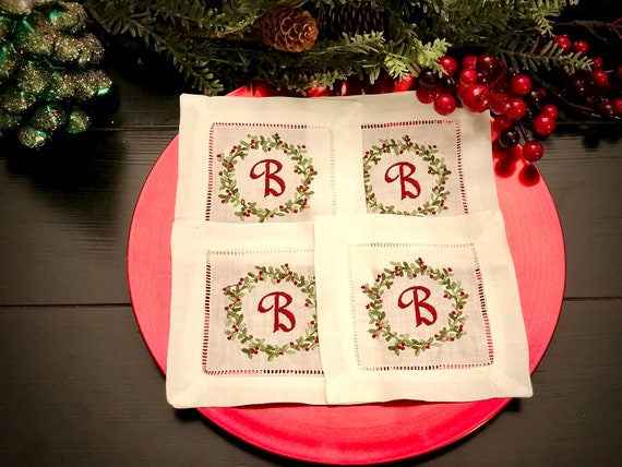 Holiday wreath monogram