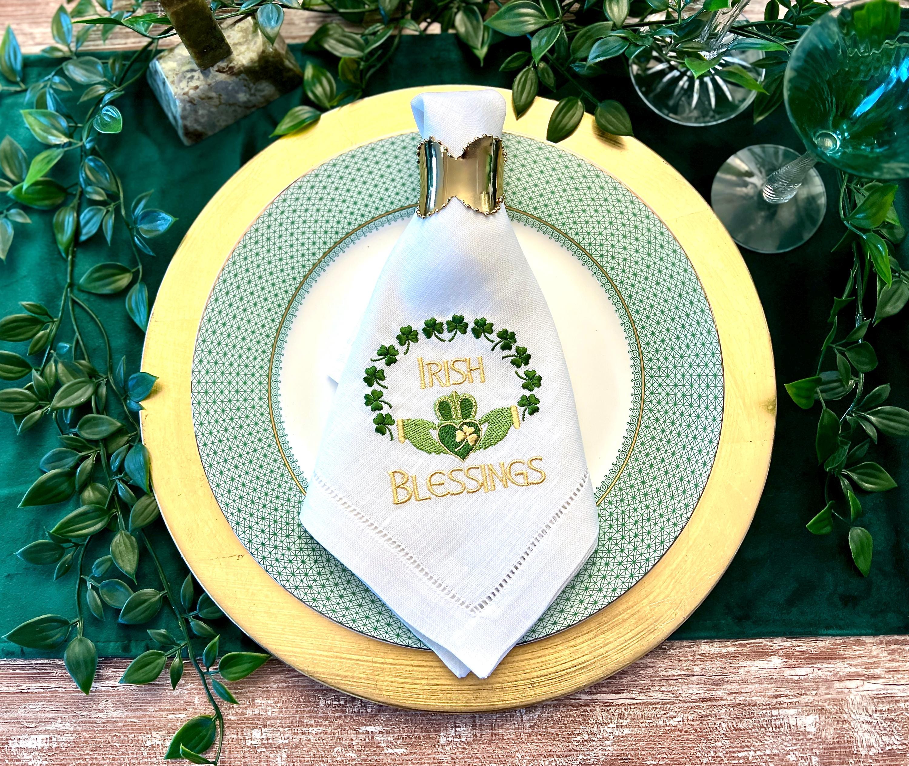 Handmade napkin rings in green and aqua theme, image size:3000x2529