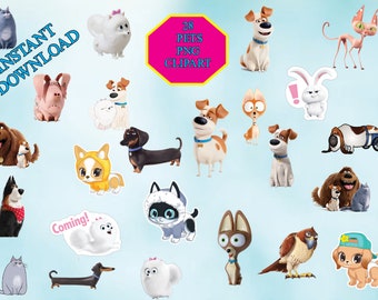 Instant download  The secret life of Pets clipart , The secret life of Pets party , The secret life of Pets  birthday – Printable