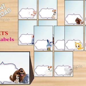 Instant download  The secret life of Pets food labels , The secret life of Pets party , The secret life of Pets  birthday – Printable