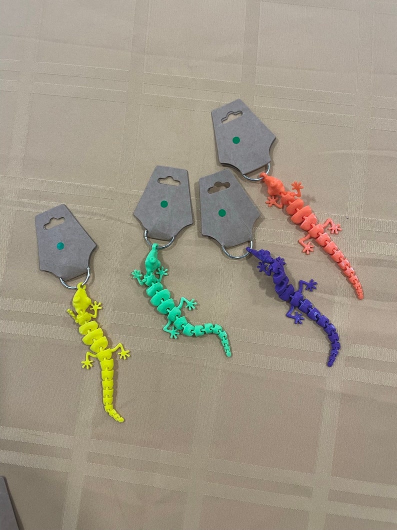 3D Printed Articulated Lizard Keychain Etsy