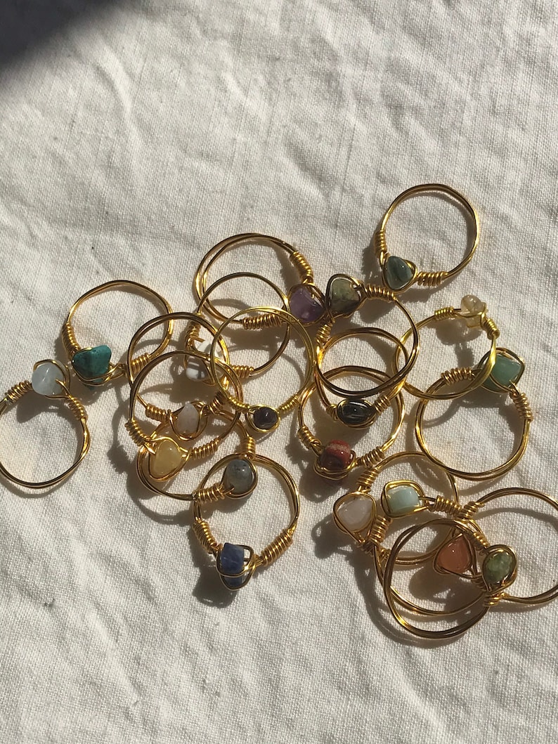 Bagues pierres naturelles - Etsy France