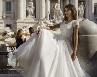A Line Wedding Dress, Wedding Gown, Wedding Dresses, Lace Wedding Dress, Simple Bride Dress, Wedding Dress, Boho Wedding Dress