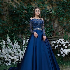 Royal blue dinner gown outlet