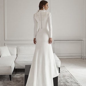 Wedding Dress Simple, Minimalistic Style, Long Sleeve Wedding Dress ...